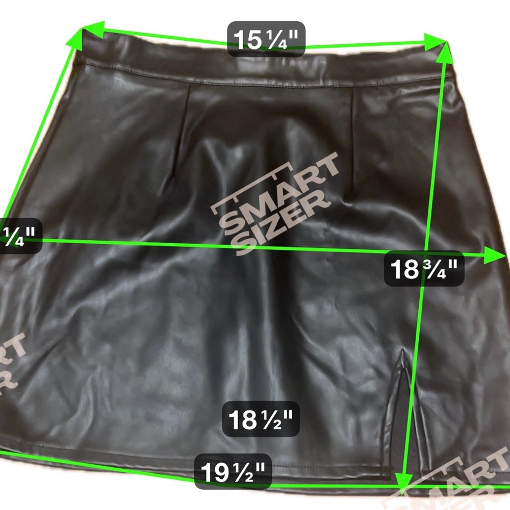 Kendall+Kylie Black Faux Leather Mini Skirt Size S Front Slit Trendy Edgy Chic - Picture 6 of 6
